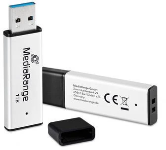 Pendrive MediaRange MR1905-1 1TB Juodas, Sidabrinė