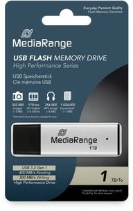 Pendrive MediaRange MR1905-1 1TB Juodas, Sidabrinė