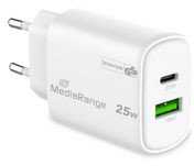 Įkroviklis MediaRange GaN 1 USB-A 1 USB-C 25W (MRMA112-2)