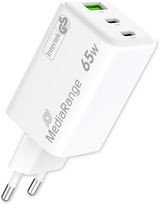 Įkroviklis MediaRange MRMA116-2 GaN 1x USB-A 2x USB-C 65W