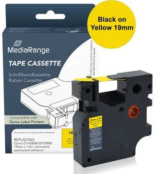 MediaRange Taśma do pisania Komp. Dymo 19mmx7m juoda/geltona