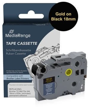 MediaRange Taśma drukarska Brother TZ-344/TZe-344 18mm 8m juoda