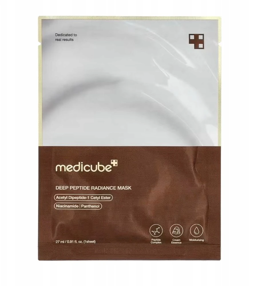 Medicube Deep Peptide Radiance Mask spindesio suteikianti lakštinė veido kaukė su peptidais, 1 vnt.