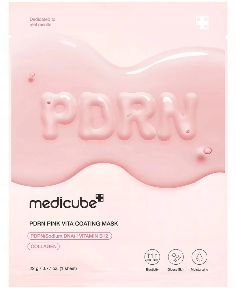 Medicube PDRN Rožinė Vita Coating Mask veido kaukė su PDRN, 1 vnt.