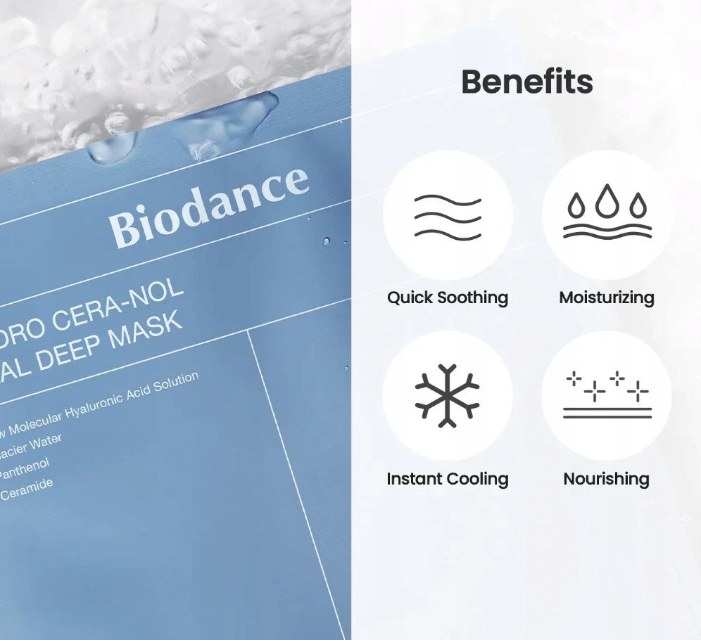 BIODANCE Hydro Cera-nol Real Deep Mask - veido kaukė su keramidais 34g/1vnt