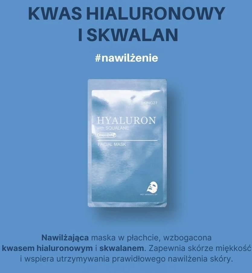 Mediheal SKIN627 drėkinamoji veido kaukė su hialurono rūgštimi ir skvalanu, 22 ml