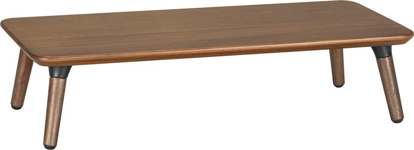 Drewniana „Maclean“ medinis monitoriaus/nešiojamojo kompiuterio stovas, (500x240x120mm), juodojo riešuto spalvos, maks. 20kg, MC-930