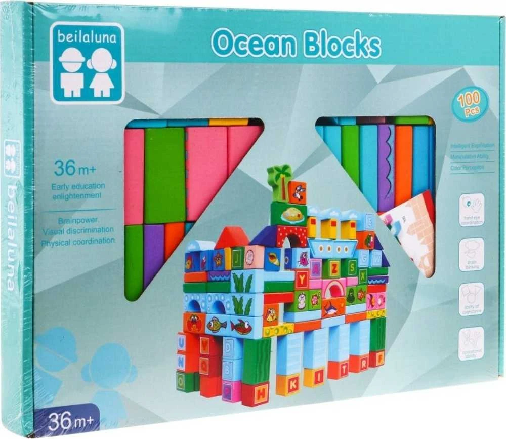 Ramiz Lavinamosios medinės kaladėlės 100 vnt. Ocean