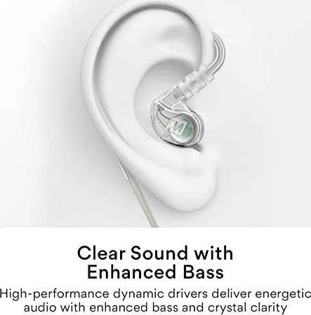 MEE Audio M6-R3 skaidrios sportinės ausinės su laikikliu
