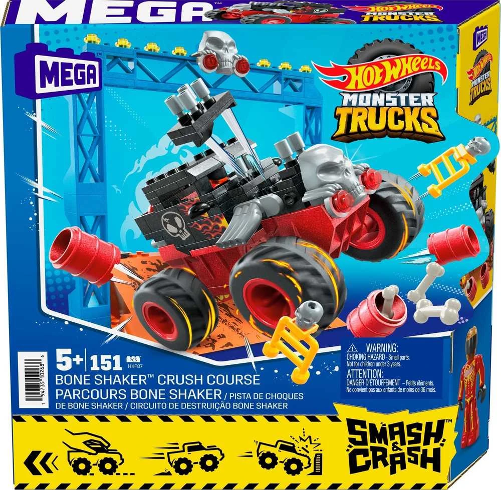 Mattel Hot Wheels Monster truck kaskadininkų kaladėlės 151ele automobilis + rampa ZA5996