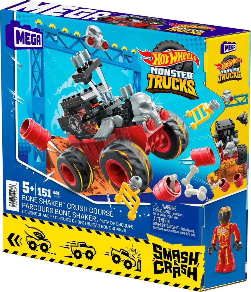 Mattel Hot Wheels Monster truck kaskadininkų kaladėlės 151ele automobilis + rampa ZA5996
