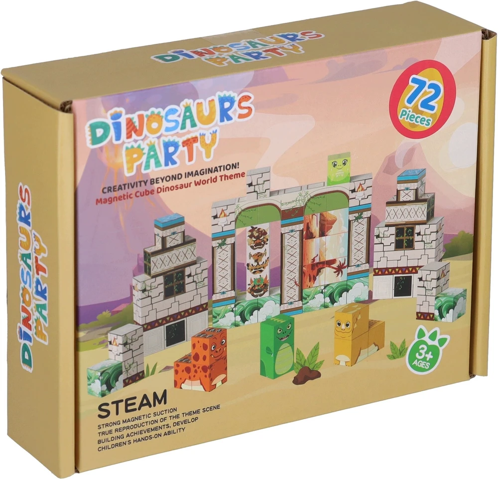 Mega Creative Magnetinės kaladėlės DINO 72 vnt. 18X14X5 MC pud 30 (JM905)