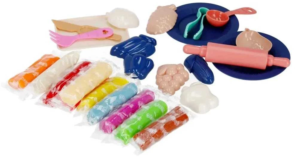 Plastikinė masė su priedais lagamine Vaisiai/Daržovės MEGA CREATIVE 499005