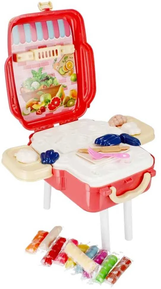 Plastikinė masė su priedais lagamine Vaisiai/Daržovės MEGA CREATIVE 499005