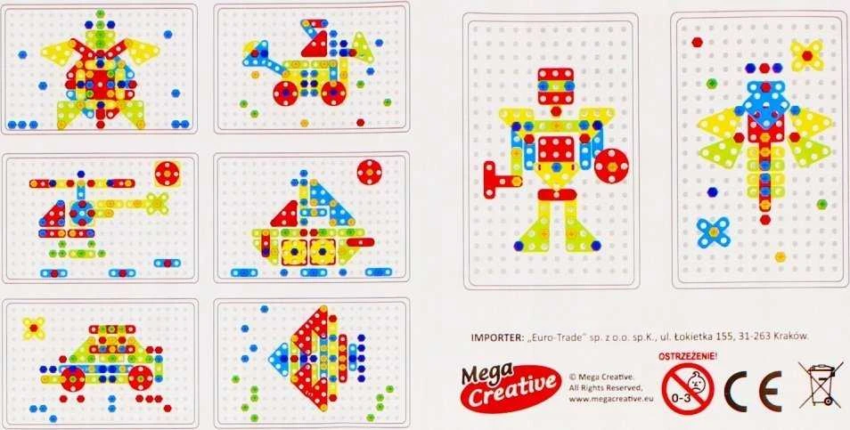Mozaikiniai blokeliai tekinimo žaidimo grąžtas MEGA CREATIVE 482948