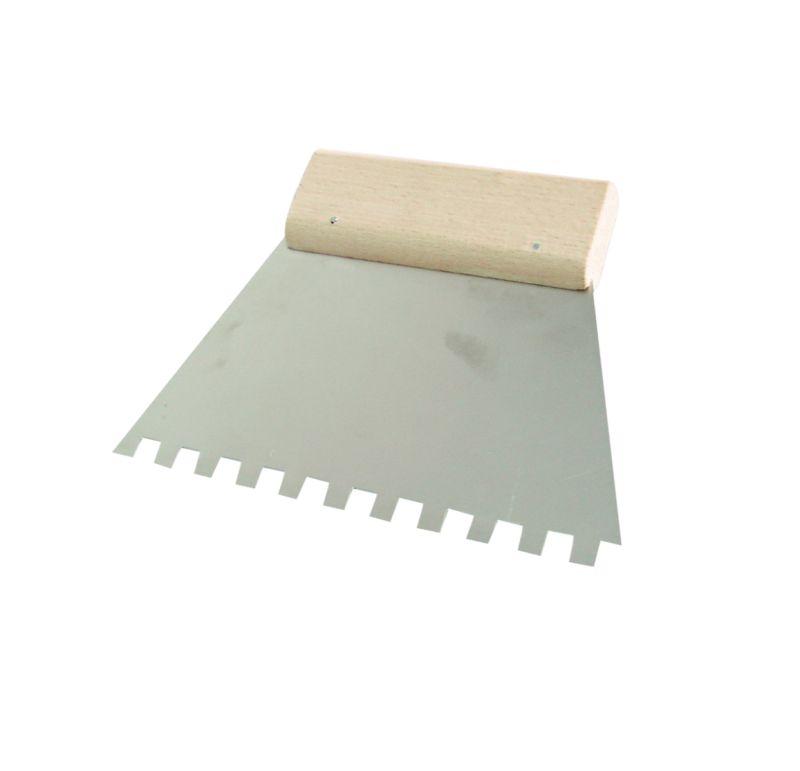 Szpachla Plieninė mentelė 180 mm, dantukai 4 x 4 mm