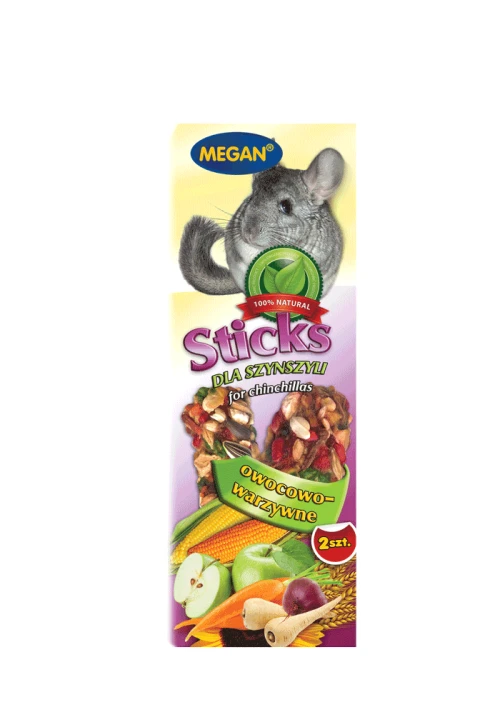 Megan ŠINŠILŲ SKANĖSTAI SU VAISIAIS IR DARŽOVĖMIS