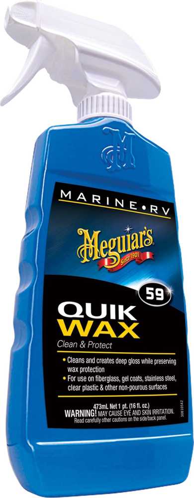 Meguiars M5916 Marine / RV Boat Quick Wax Clean & Protect Purškia visus paviršius greitam efektyviam padengimui (473 ml) (JAV)