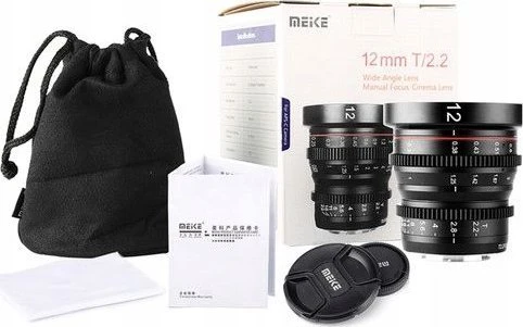 Objektyvas - Meike MK 12MM T2.2 Micro 4/3 Rankinis fokusavimas Platus kampas Juodas