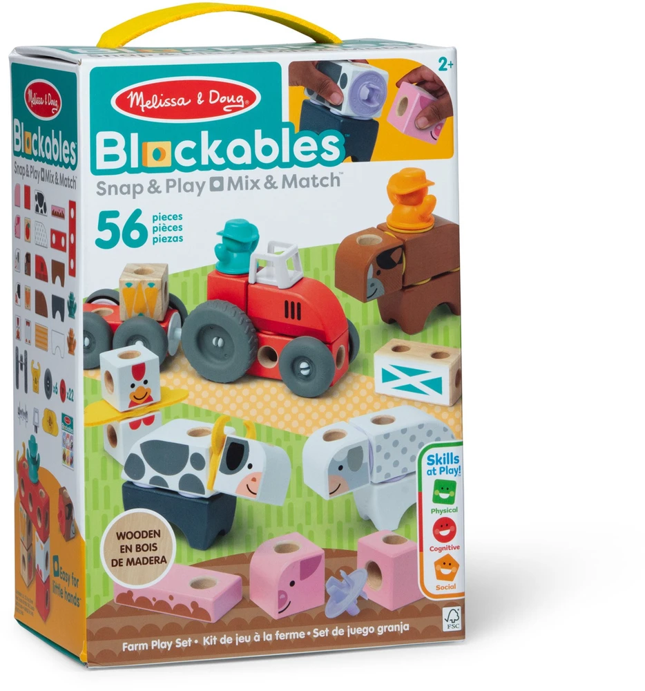 Spin Master Medinės kaladėlės Blockables ūkis rinkinys
