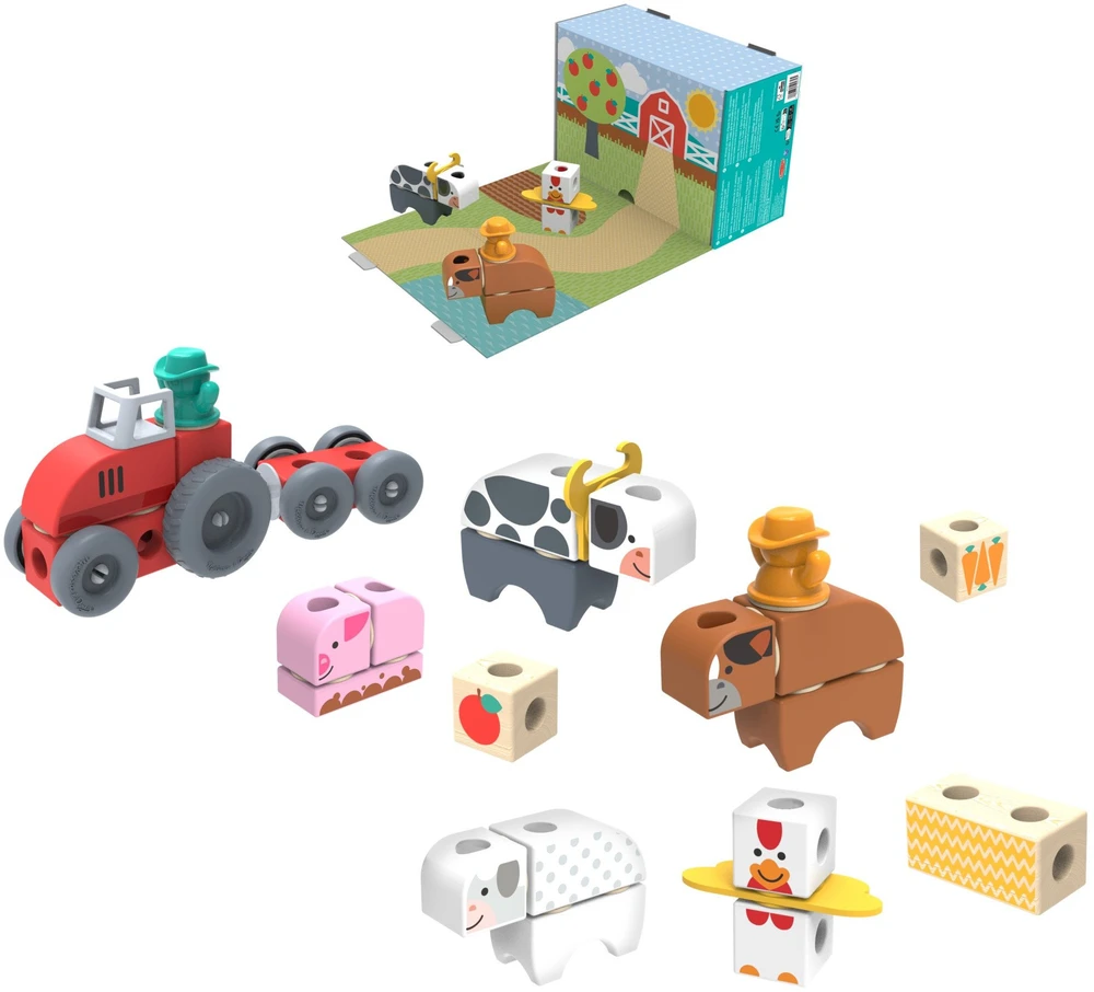 Spin Master Medinės kaladėlės Blockables ūkis rinkinys