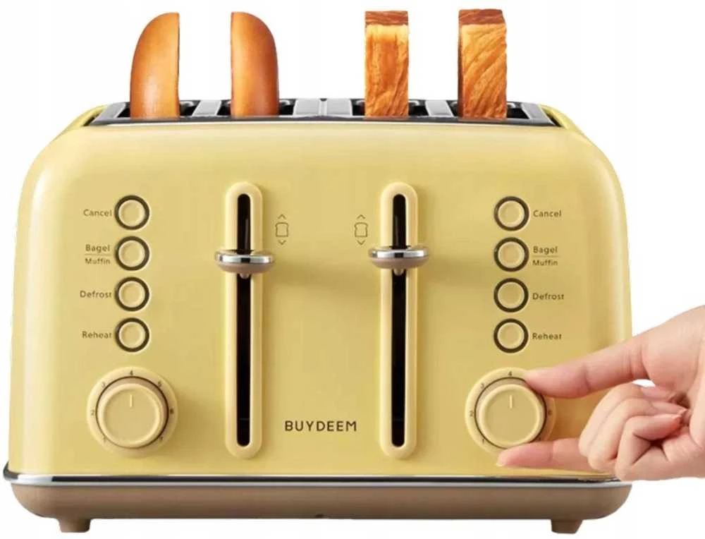 Skrudintuvas BUYDEEM 4 Slice Toaster, modelis DT640E, color Mellow Geltona, EU