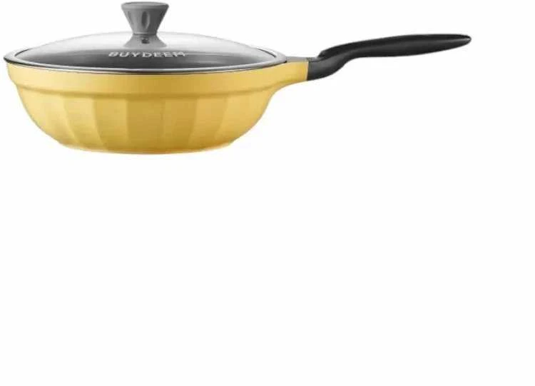 Mellow Yellow Keptuvė Mellow Geltona BUYDEEM Aliumininė keptuvė su nepridegančia danga ir stikliniu dangčiu 30 cm, modelis CP102, spalva Mellow Geltona