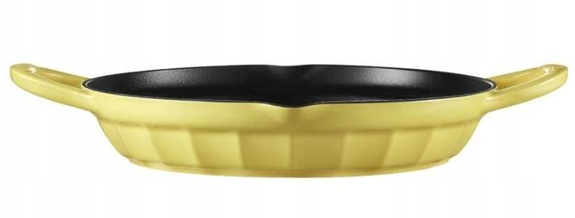 Mellow Yellow BUYDEEM Mellow Geltona keptuvė Emaliuota ketaus grilio keptuvė 26 cm, modelis CP553, spalva Mellow Geltona