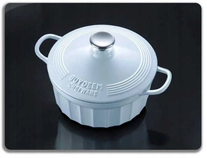 Mellow Yellow Mellow Geltona BUYDEEM emaliuoti ketaus puodai 2,9 l, modelis CP521, spalva balta mėlyna
