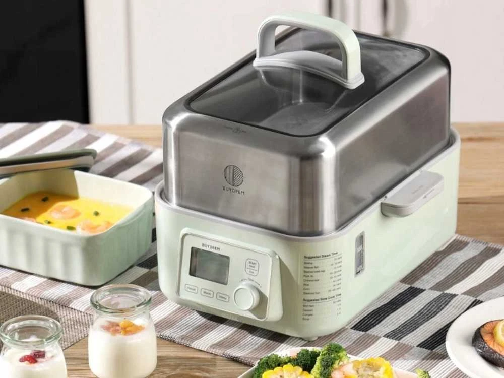 Garų puodas BUYDEEM daugiafunkcis skaitmeninis maisto garintuvas, modelis G564, spalva „Cozy Greenish“, ES