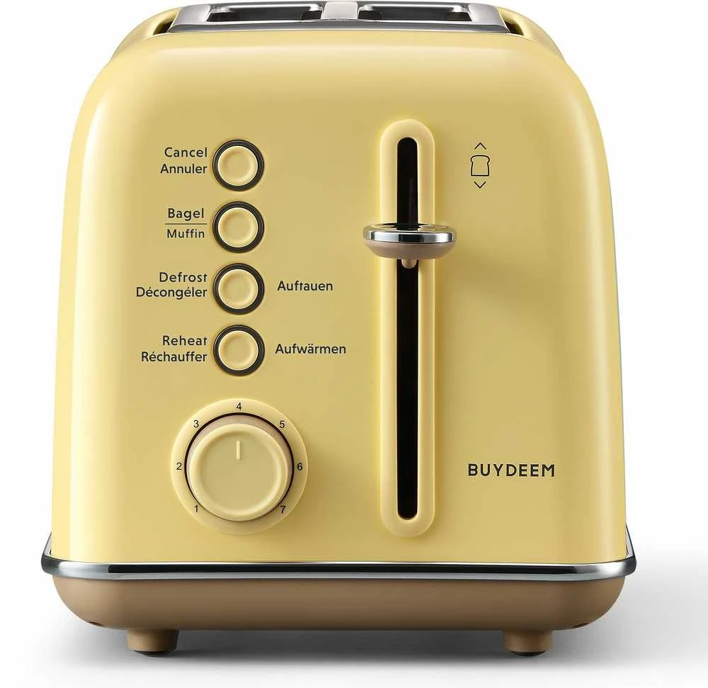 Skrudintuvas BUYDEEM 2 Slice Toaster, modelis DT620E, color Mellow Geltona, EU