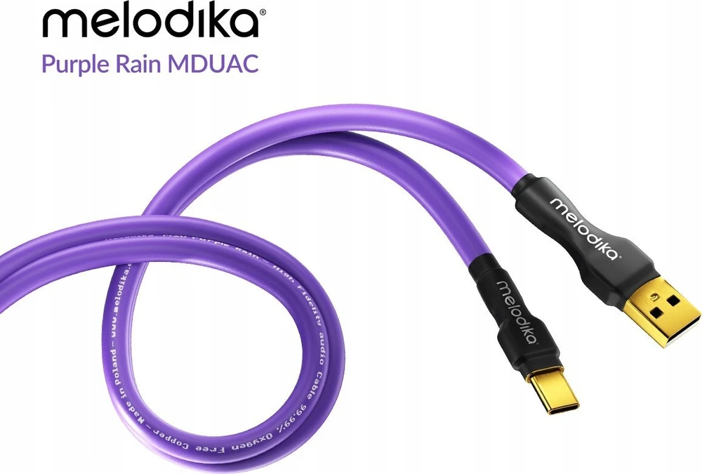 Melodika MDUAC03 violetinis USB tipo A-C kabelis DAC, medicinos prietaisams ir kt. - 0,3 m