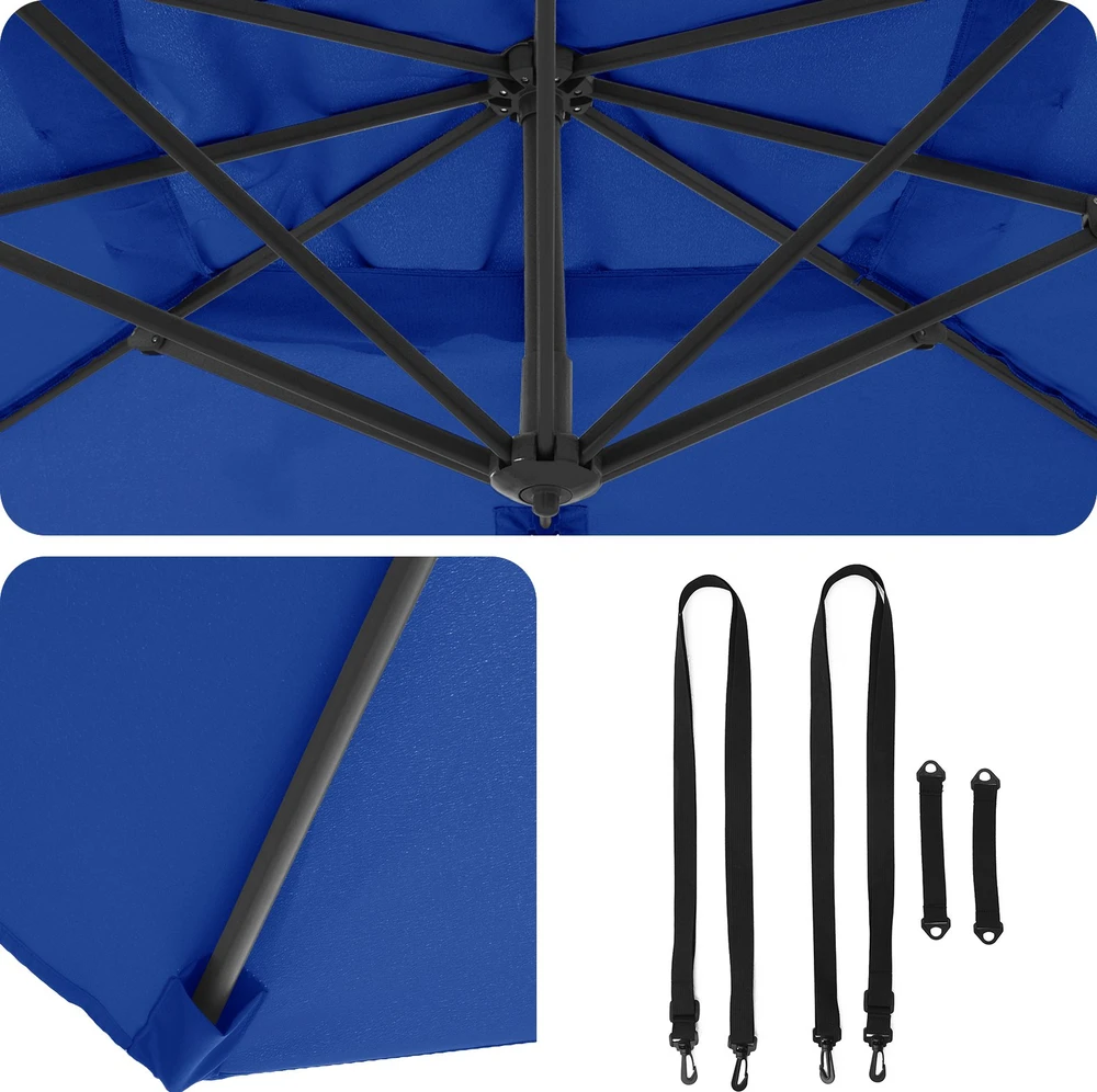 Skėtis nuo saulės 351 x 250 x 260 cm Poliesteris ir aliuminis