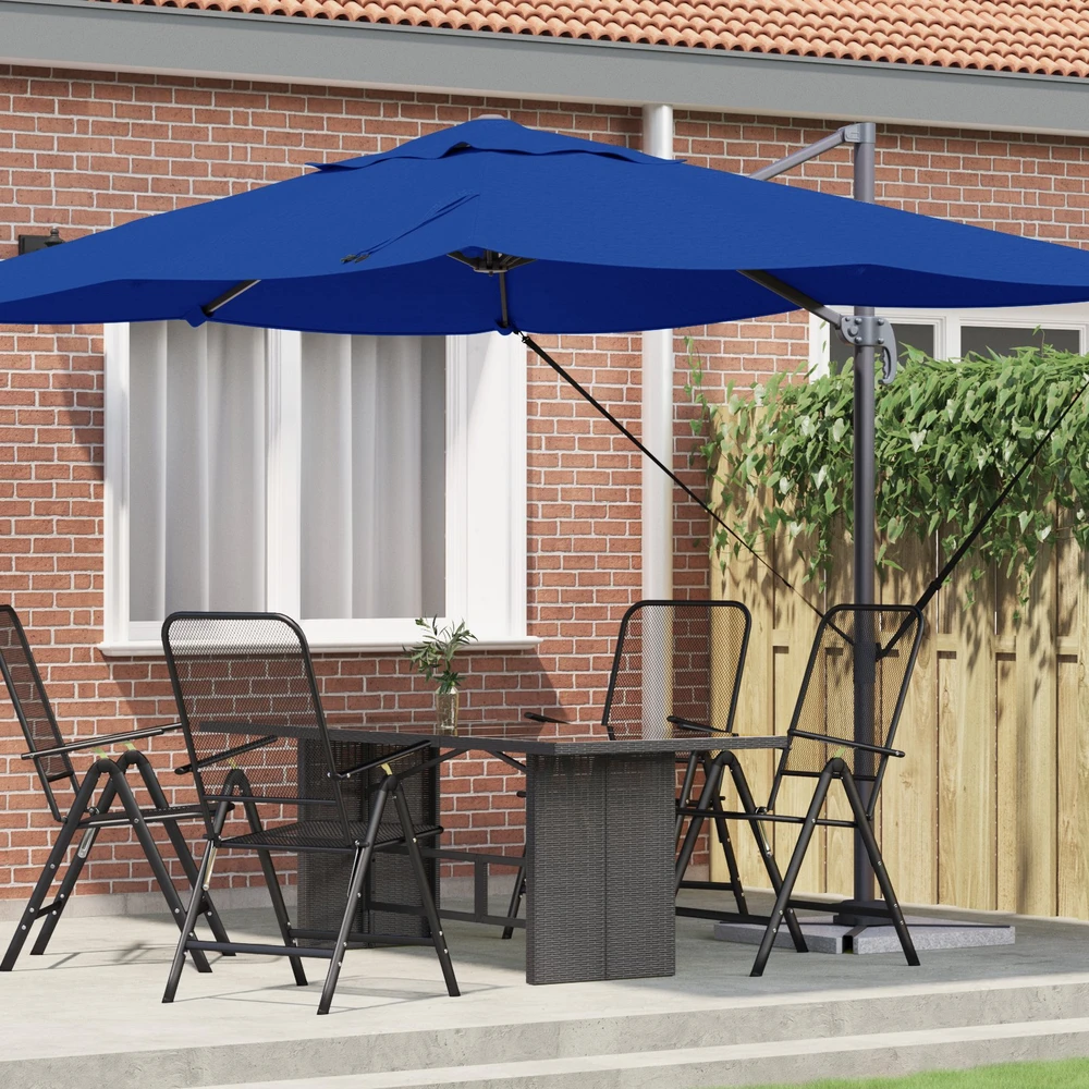 Skėtis nuo saulės 351 x 250 x 260 cm Poliesteris ir aliuminis