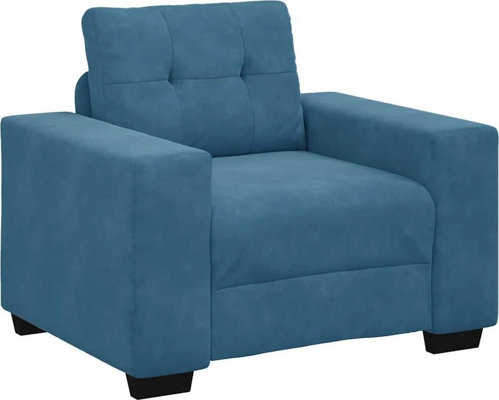 Sofa-kėdė, mėlyna, 100x78x80 cm, aksomas