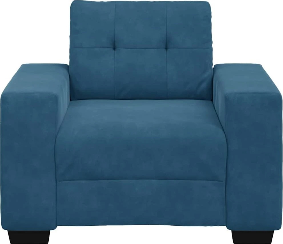 Sofa-kėdė, mėlyna, 100x78x80 cm, aksomas