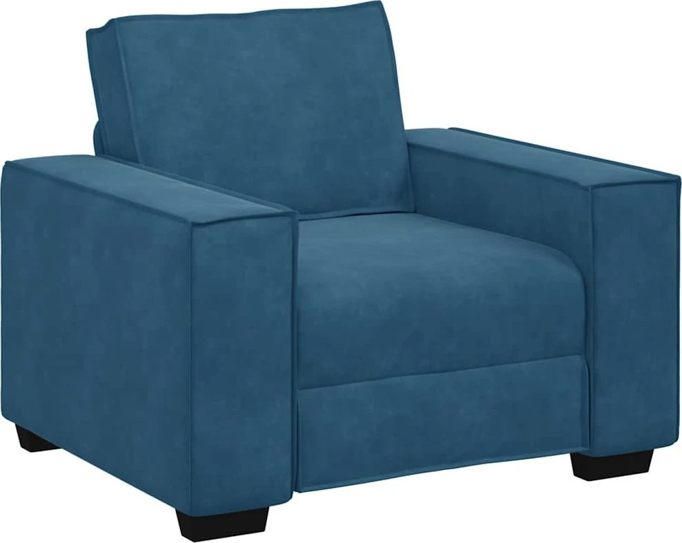 Sofa-kėdė, mėlyna, 100x78x84 cm, aksomas