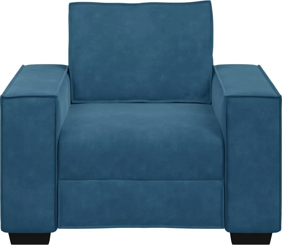 Sofa-kėdė, mėlyna, 100x78x84 cm, aksomas