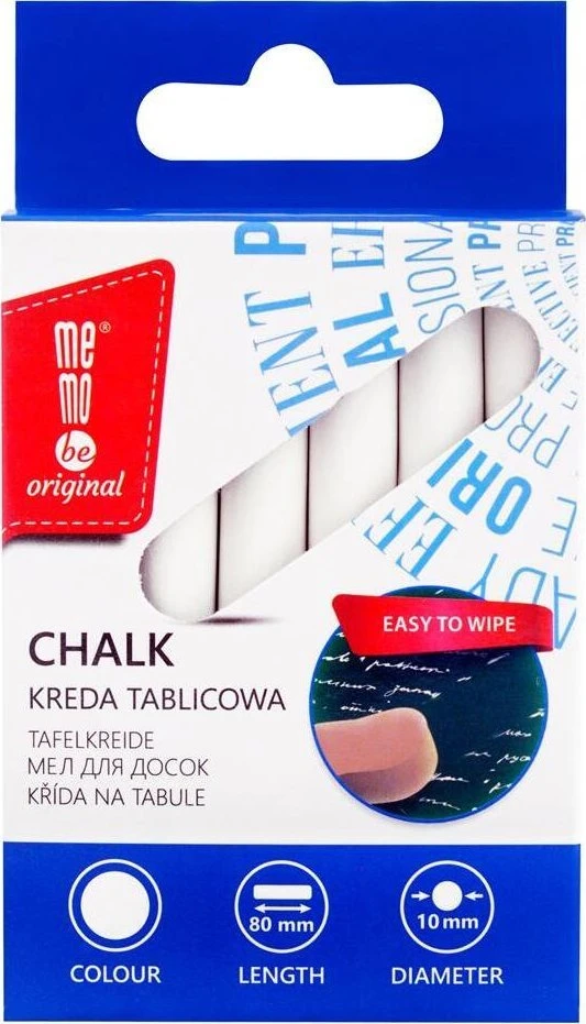 Memobe Mokyklinė kreida, 12 vnt., balta