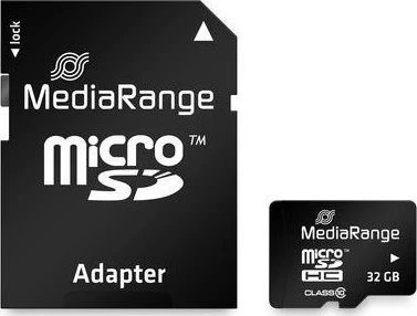 „MediaRange“ atminties kortelė „Micro SDHC 32GB C10“/su adapteriu MR959 „MEDIARANGE“