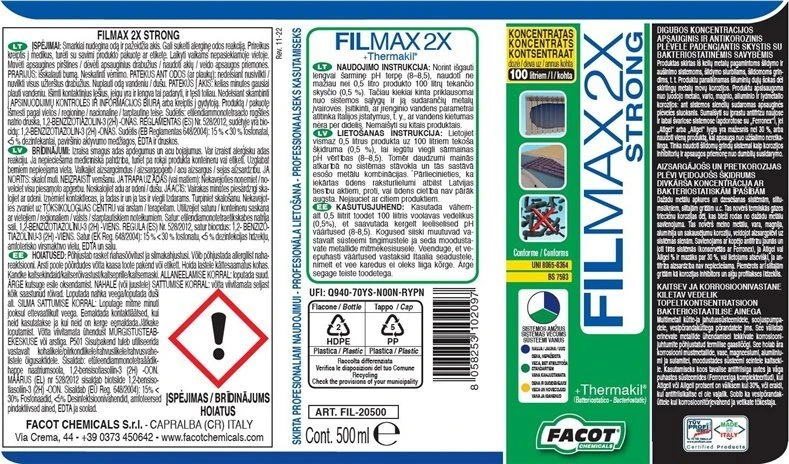 Facot Apsauginis skystis šildymo ir vėsinimo sistemoms, 500 ml