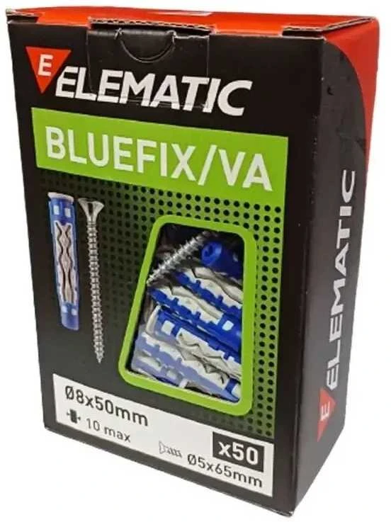 Įvaras Elematic BLUEFIX/VA, universalūs, 8x50 mm, 50 vnt.