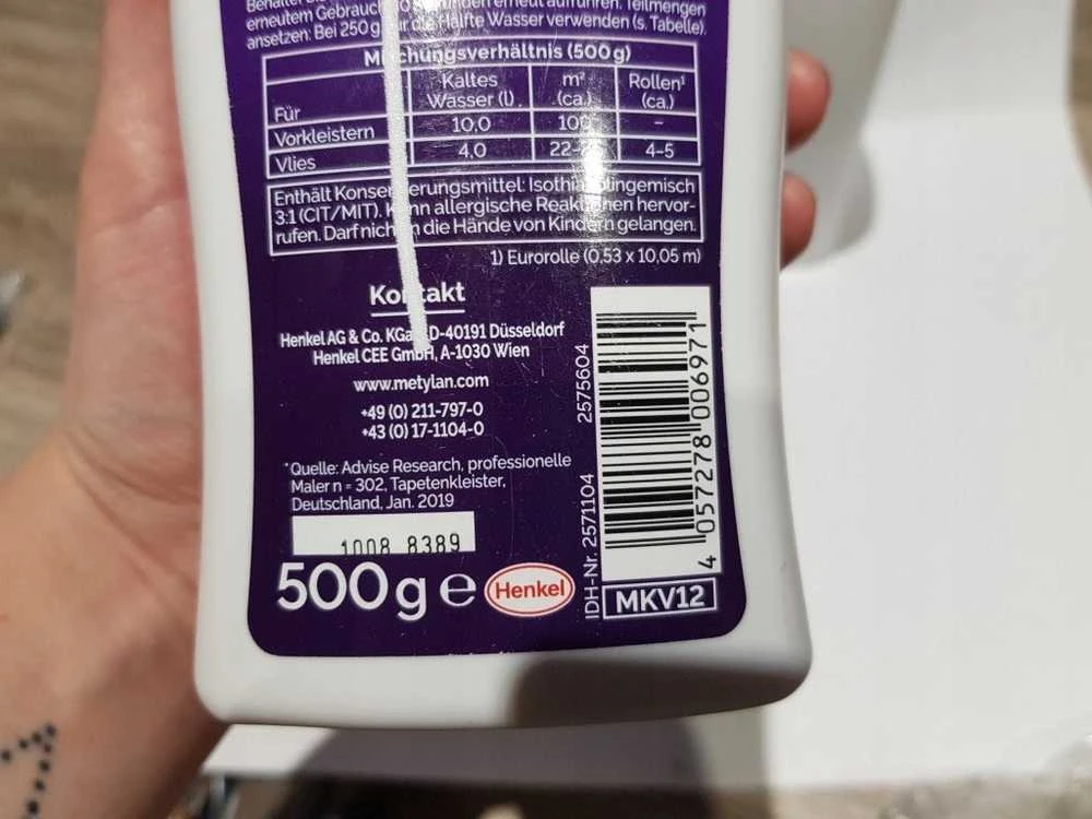 Memorysolution WALLPAPER GLUE METYLAN FLEECE CONCE 500G