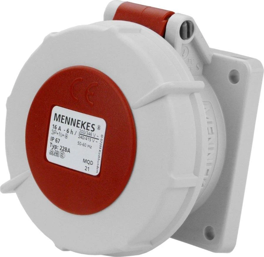 MENNEKES Skydinio lizdo tiesūs varžtiniai gnybtai 16A 400V IP67 (MEN228A)