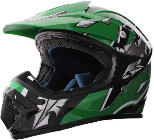 Mentor Nežinomas Motociklininko šalmas HD-806, M (57-58 cm), juoda/žalia