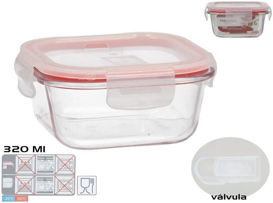 Kvadratinė pietų dėžutė 320 ml, 5,5 x 12 x 12 cm, KITCHEN&GO