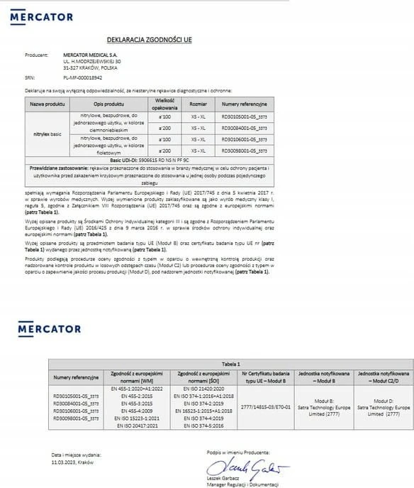Rękawice Mercator Medical Apsauginės nitrilo pirštinės Nitrylex Basic, dydis S, 100 vnt.