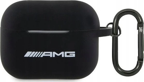 AMG AMAP2RBK AirPods Pro 2 (2022/2023) dėklas juodos spalvos Silicone with baltos spalvos Logo