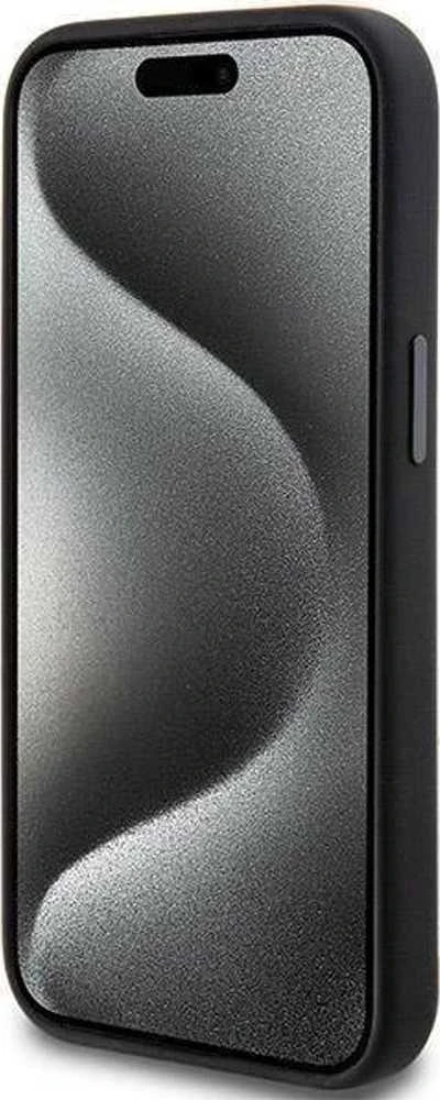Mercedes AMG AMHMP15M23SSPK Apple iPhone 15 Plus / 14 Plus 6.7″ juodos spalvos kietas dėklas with Silicone Large Rhombuses Patter