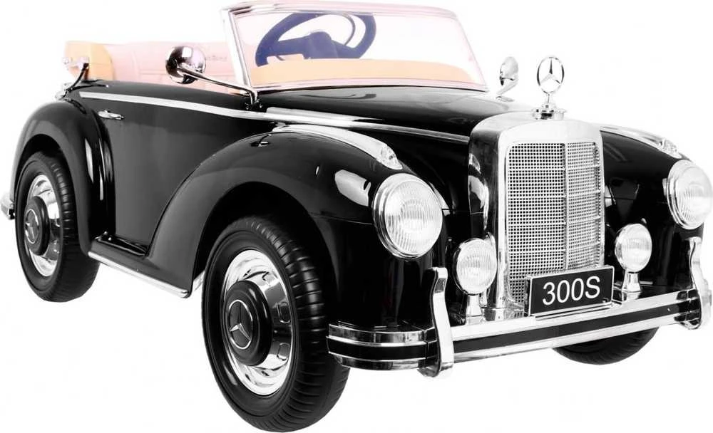 Ramiz Elektromobilis Mercedes Benz 300S Retro, lakuotas juodas